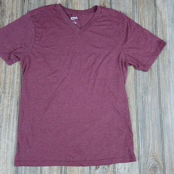 Arizona Jean Co Maroon Burgundy V Neck Short Sleeve T-shirt Top - Picture 3 of 7